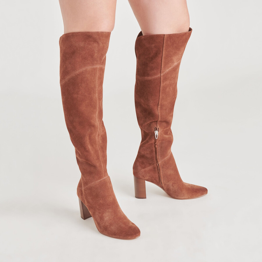 sury boots dunkelbraunes sattelbraunes wildleder