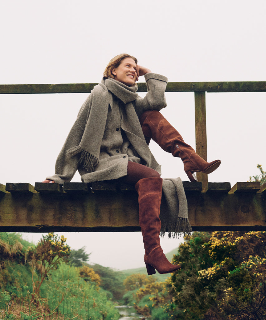sury boots dunkelbraunes sattelbraunes wildleder