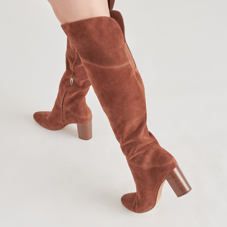 sury boots dunkelbraunes sattelbraunes wildleder