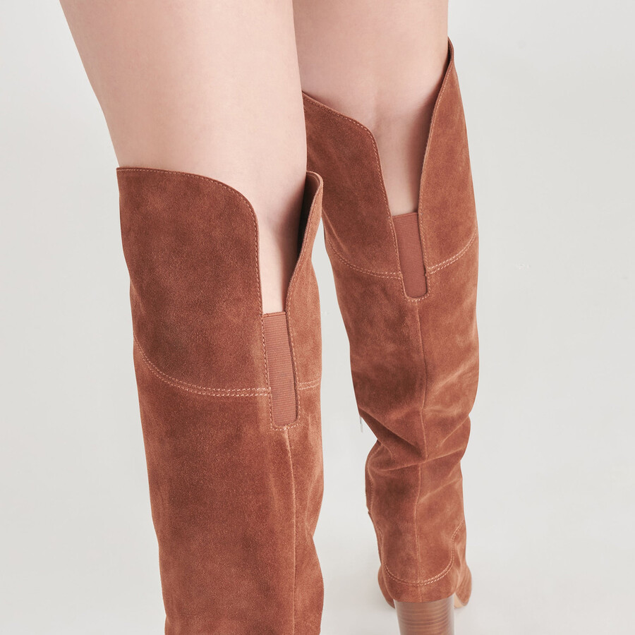 sury boots dunkelbraunes sattelbraunes wildleder