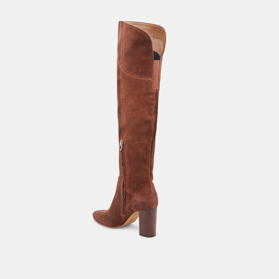 sury boots dunkelbraunes sattelbraunes wildleder