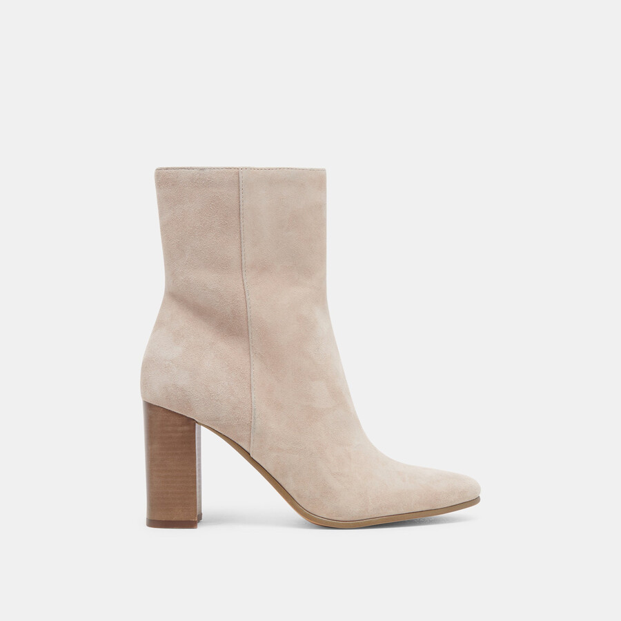 suzy stiefeletten aus taupefarbenem wildleder