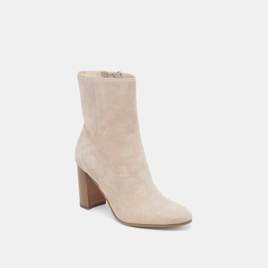 suzy stiefeletten aus taupefarbenem wildleder