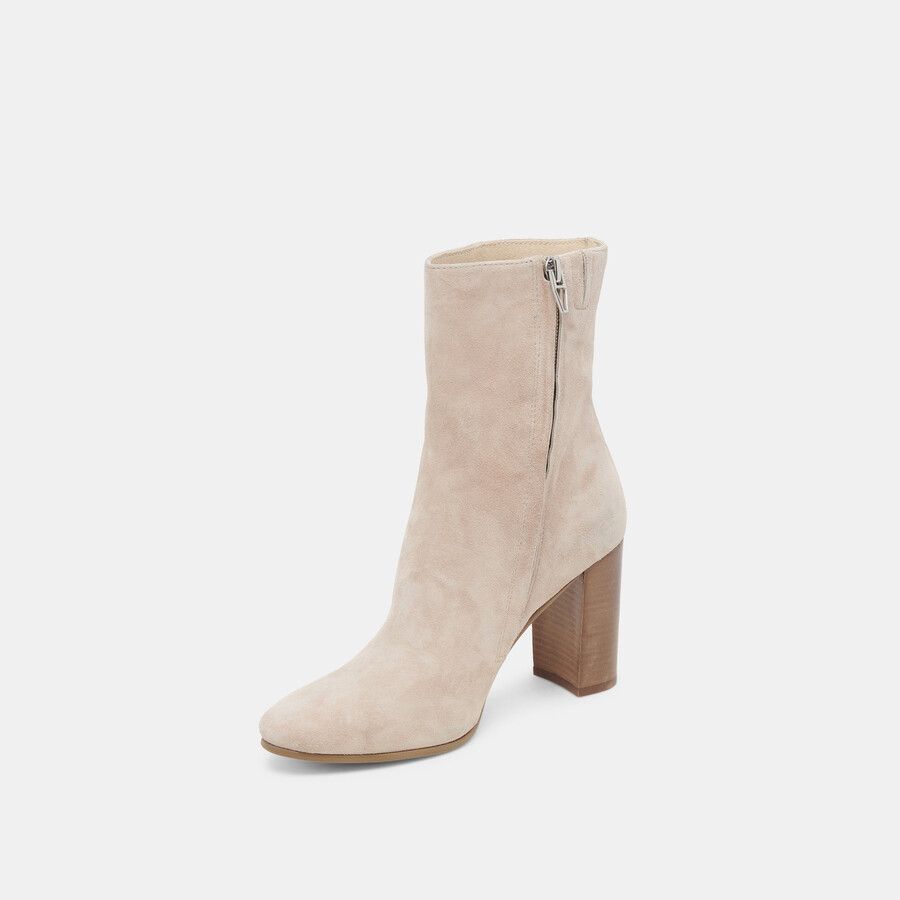suzy stiefeletten aus taupefarbenem wildleder