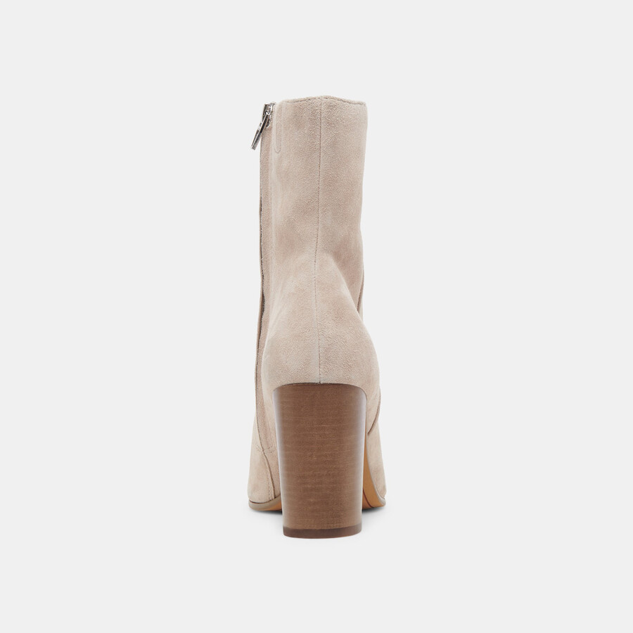 suzy stiefeletten aus taupefarbenem wildleder