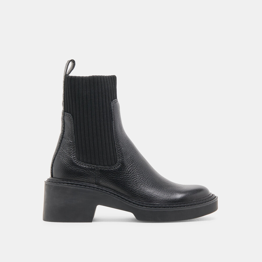 hilora h2o stiefel aus schwarzem leder