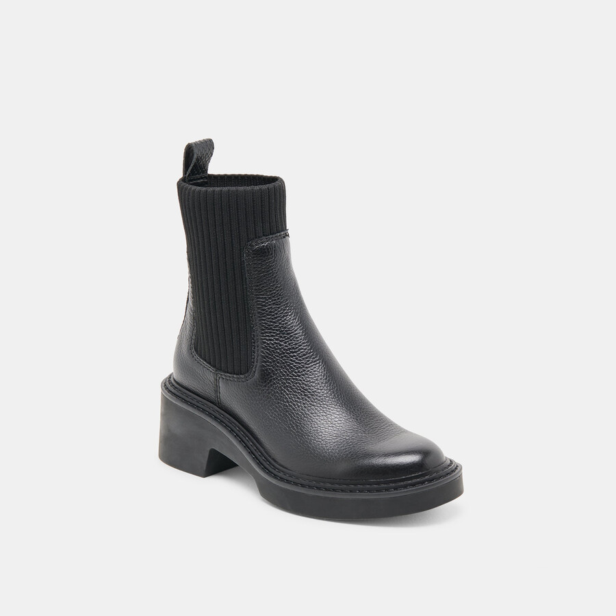 hilora h2o stiefel aus schwarzem leder