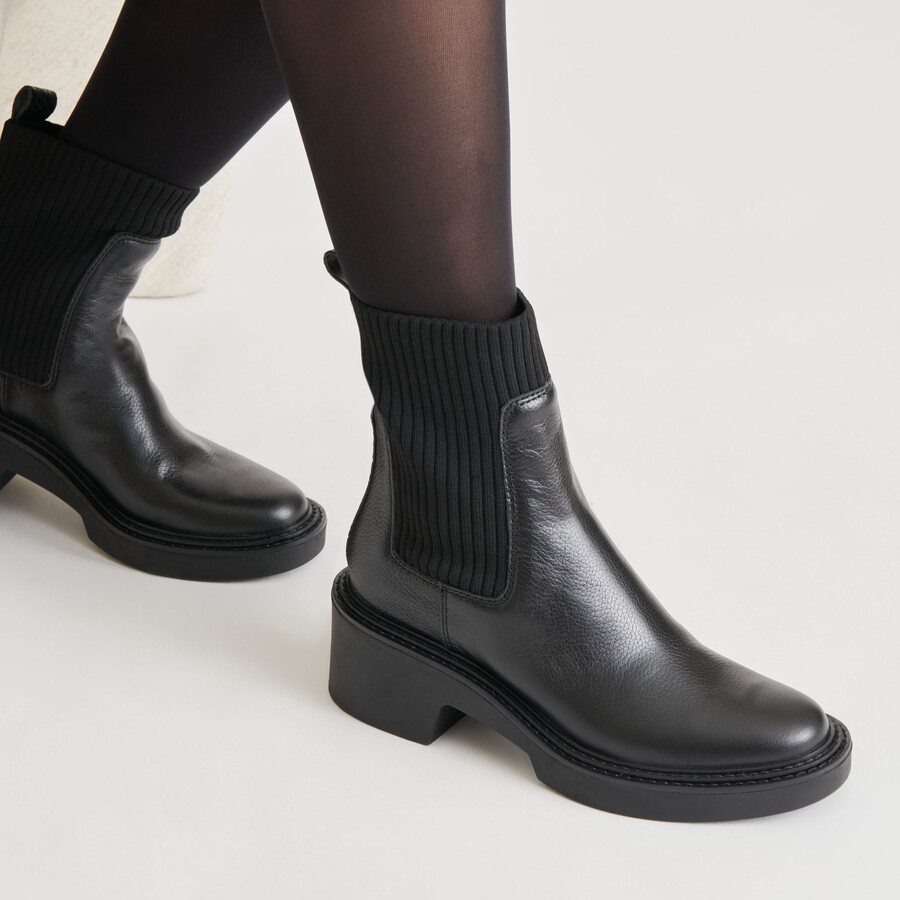 hilora h2o stiefel aus schwarzem leder