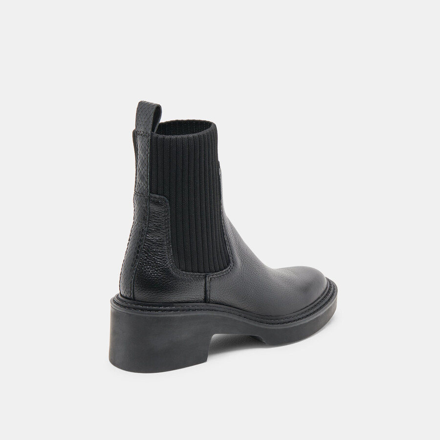 hilora h2o stiefel aus schwarzem leder