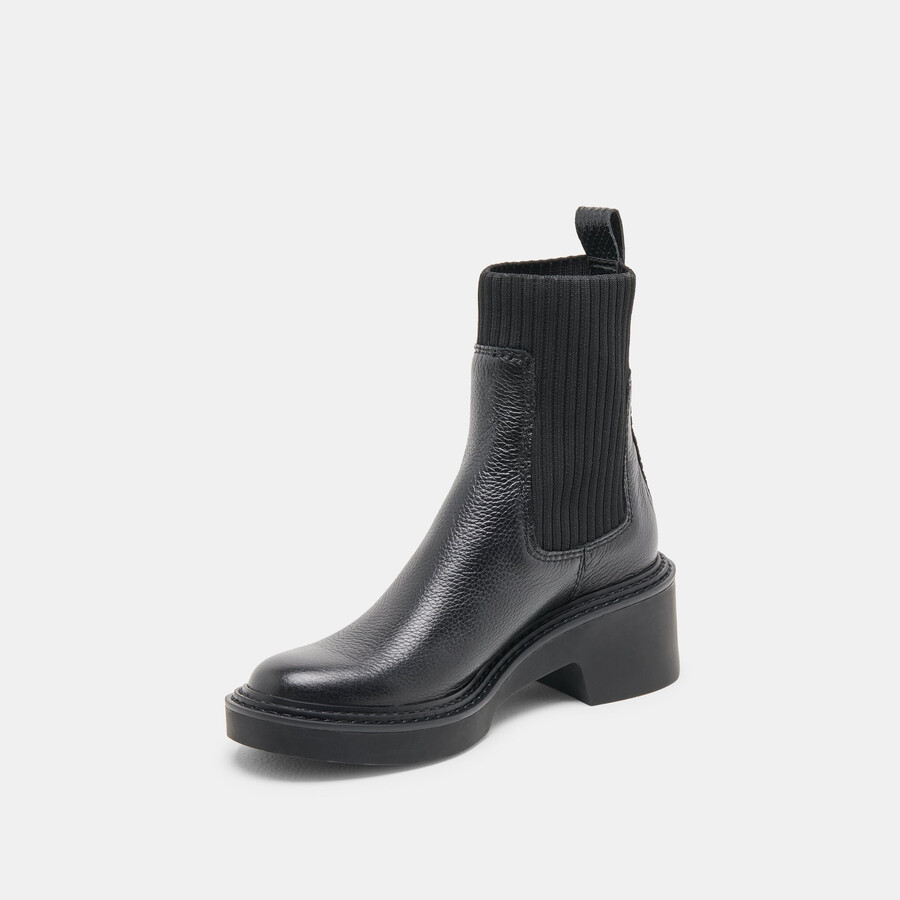 hilora h2o stiefel aus schwarzem leder