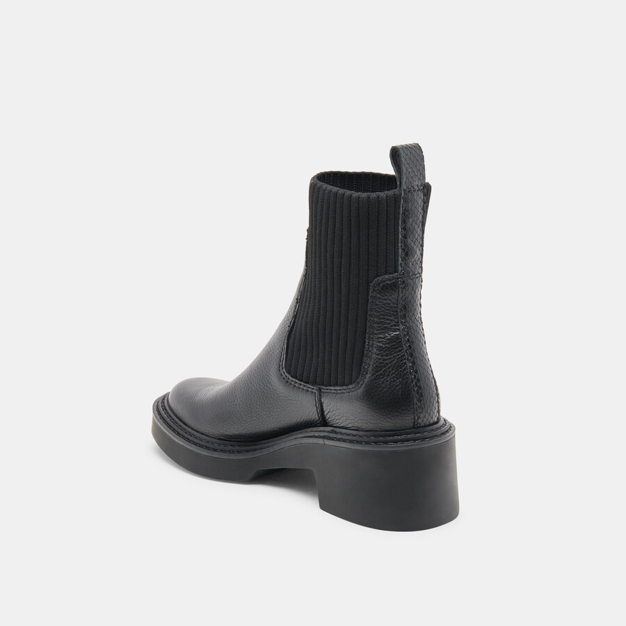 hilora h2o stiefel aus schwarzem leder