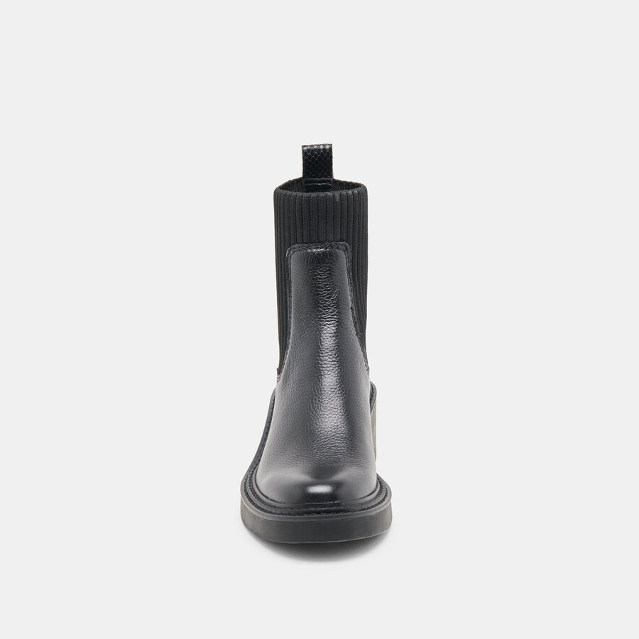 hilora h2o stiefel aus schwarzem leder