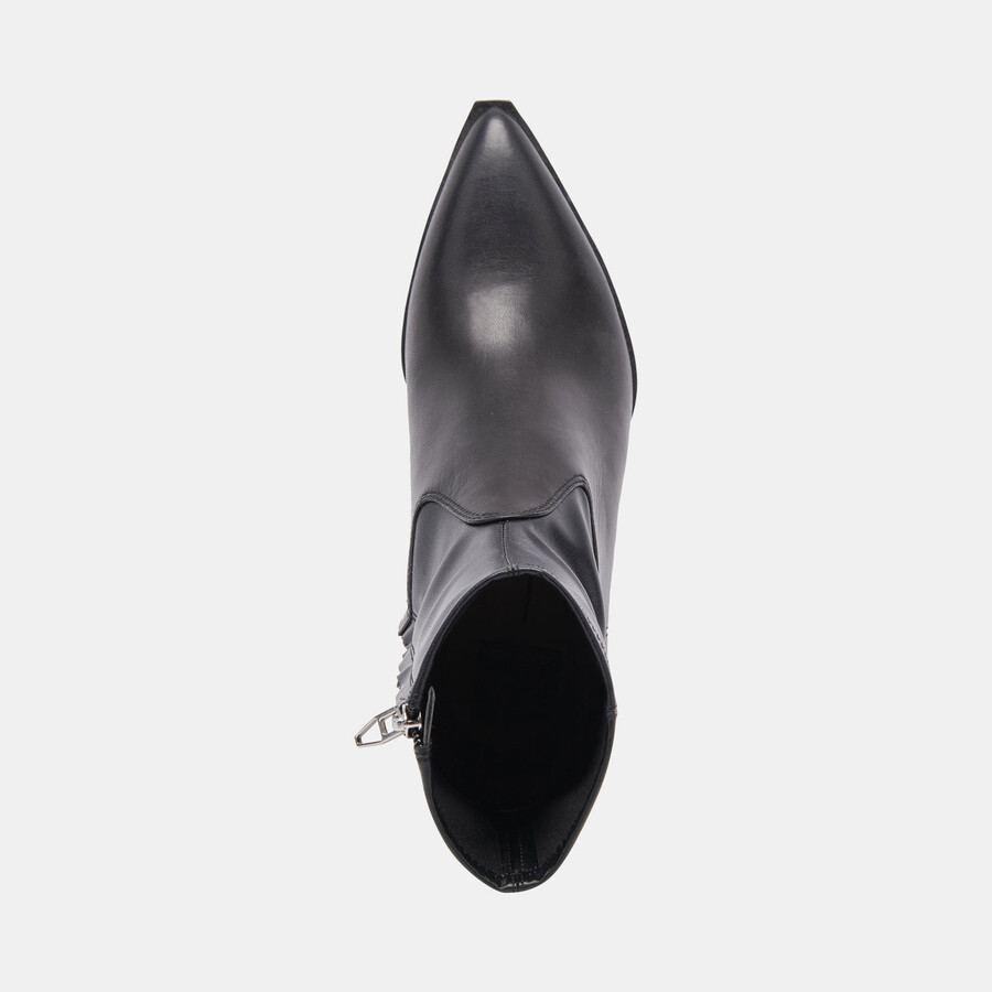 arya stiefel mit weitem schaft schwarzes leder