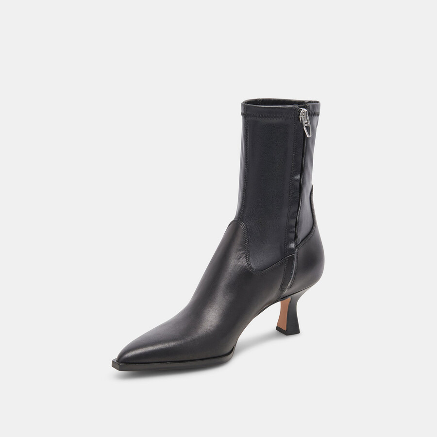 arya stiefel mit weitem schaft schwarzes leder