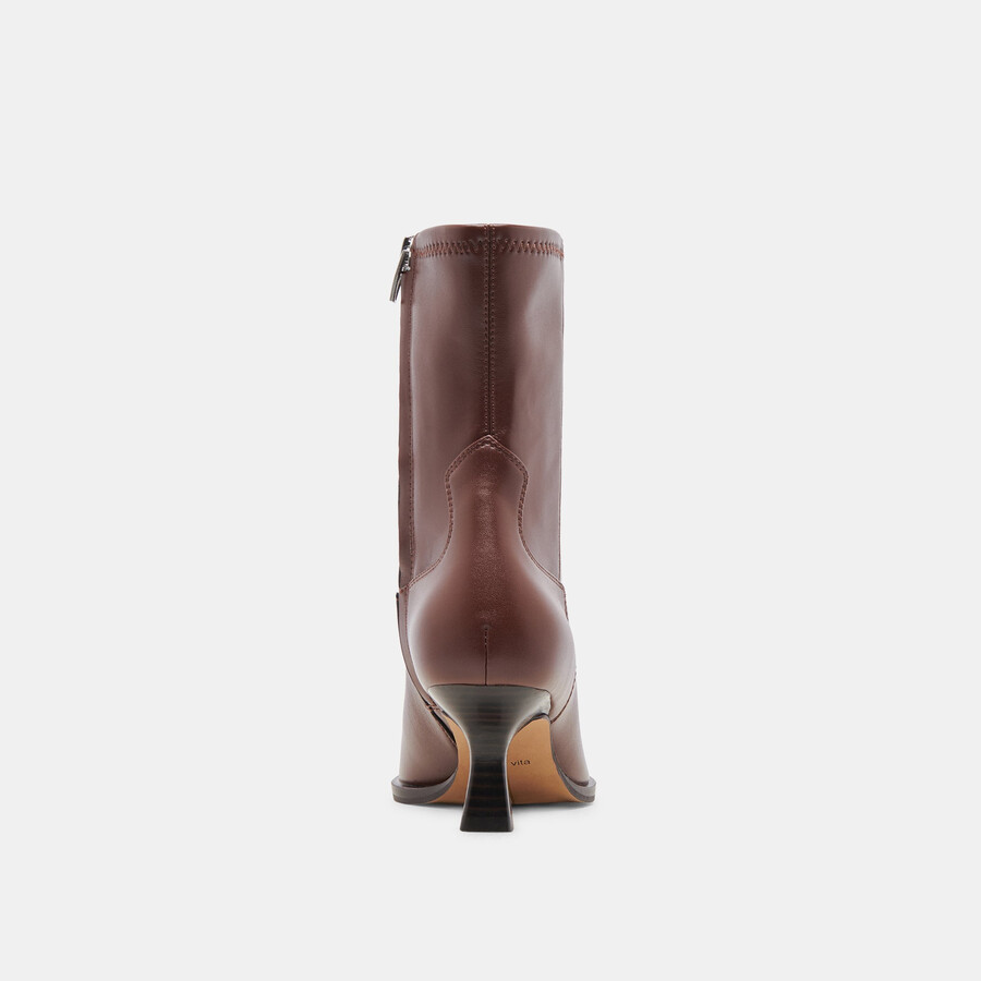 arya stiefel mit weitem schaft schokoladenbraunes leder