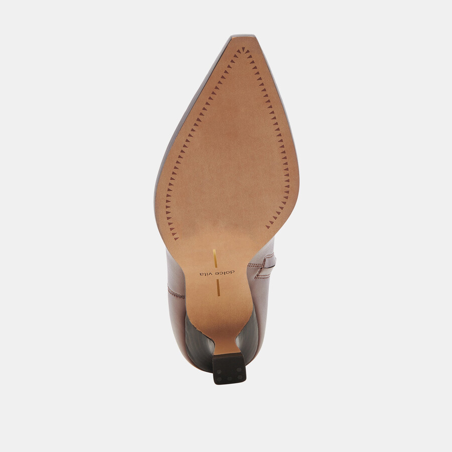 arya stiefel mit weitem schaft schokoladenbraunes leder