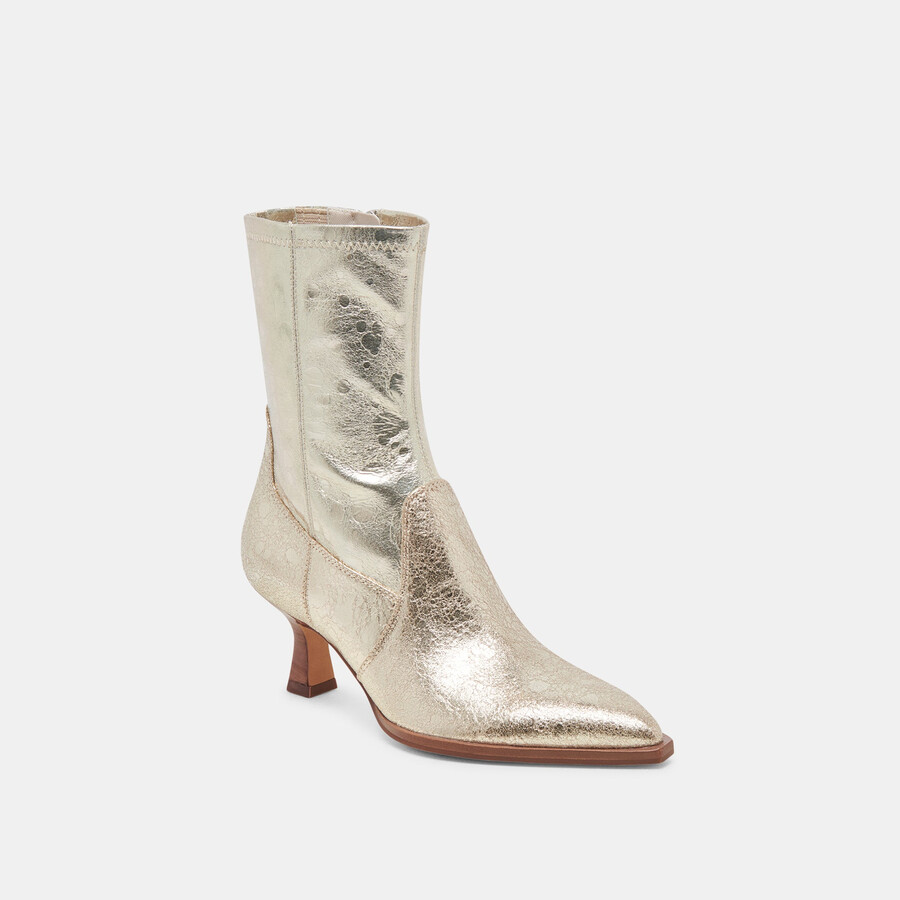 arya stiefel mit weitem schaft hellgoldenes abgenutztes leder
