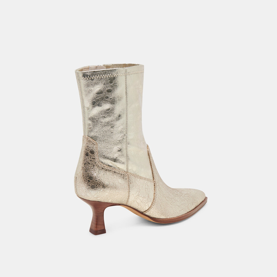 arya stiefel mit weitem schaft hellgoldenes abgenutztes leder