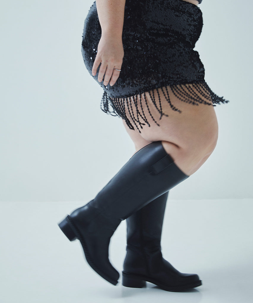 glory h2o stiefel mit extraweiter kalbsweite schwarzes leder