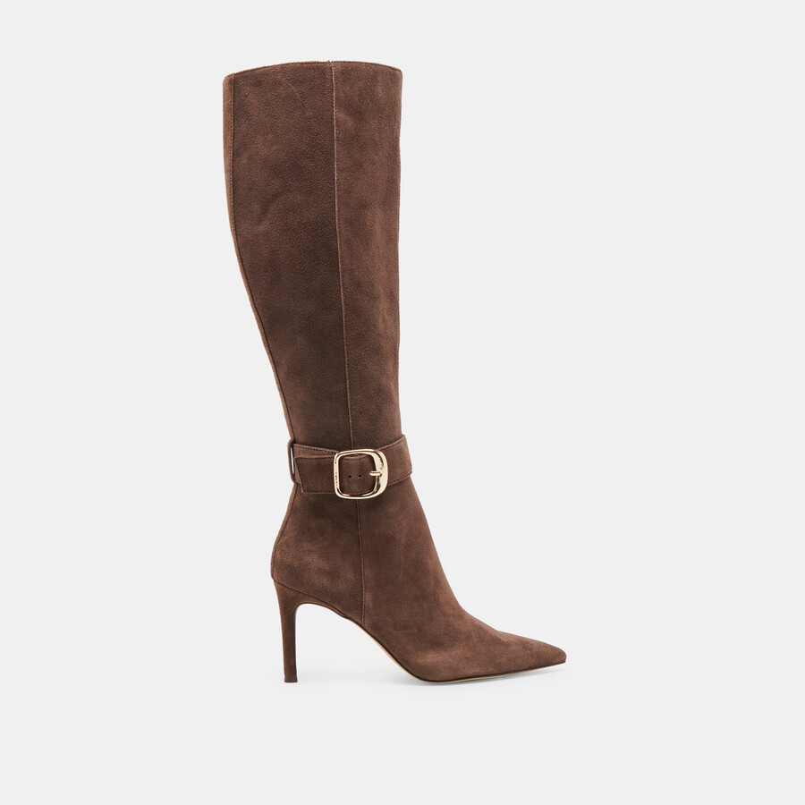 kinzy boots dunkelbraunes wildleder