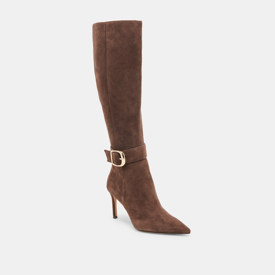 kinzy boots dunkelbraunes wildleder
