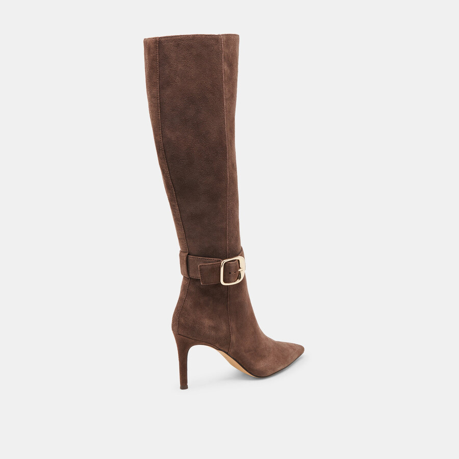 kinzy boots dunkelbraunes wildleder