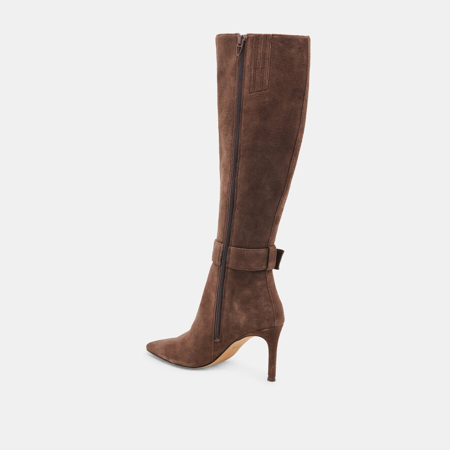 kinzy boots dunkelbraunes wildleder