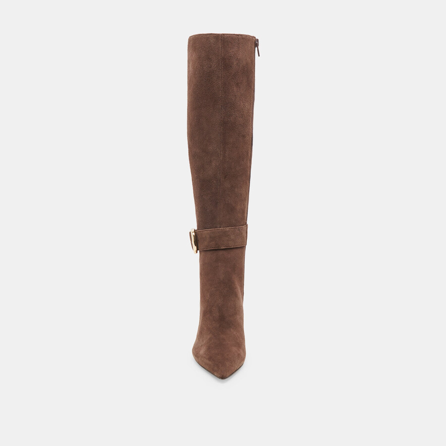 kinzy boots dunkelbraunes wildleder