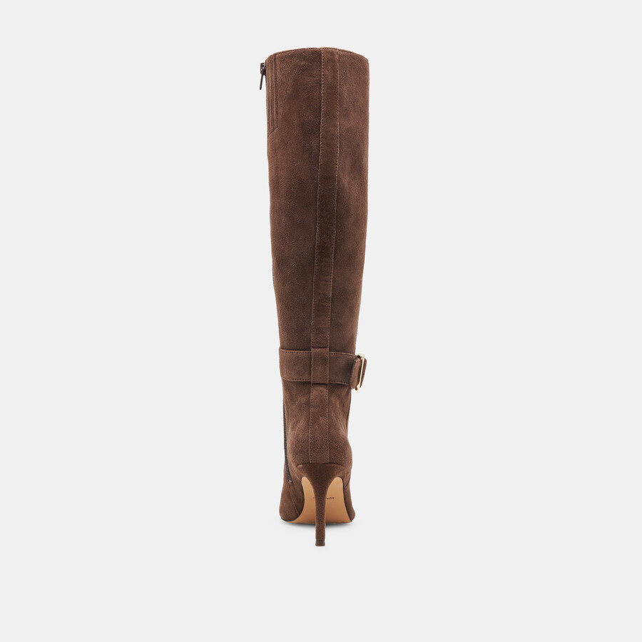 kinzy boots dunkelbraunes wildleder