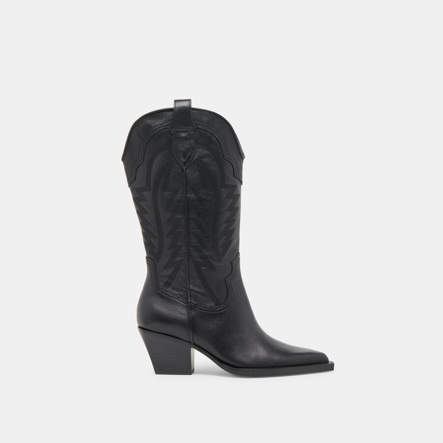 ryland stiefel mit weitem schaft schwarzes leder