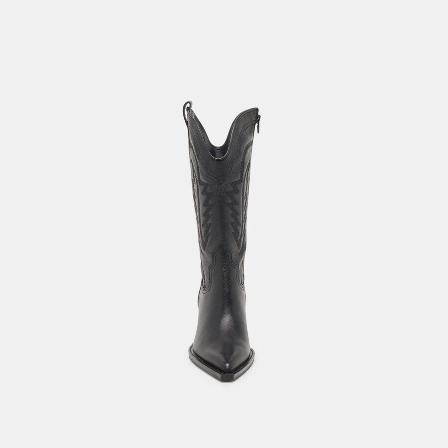 ryland stiefel mit weitem schaft schwarzes leder