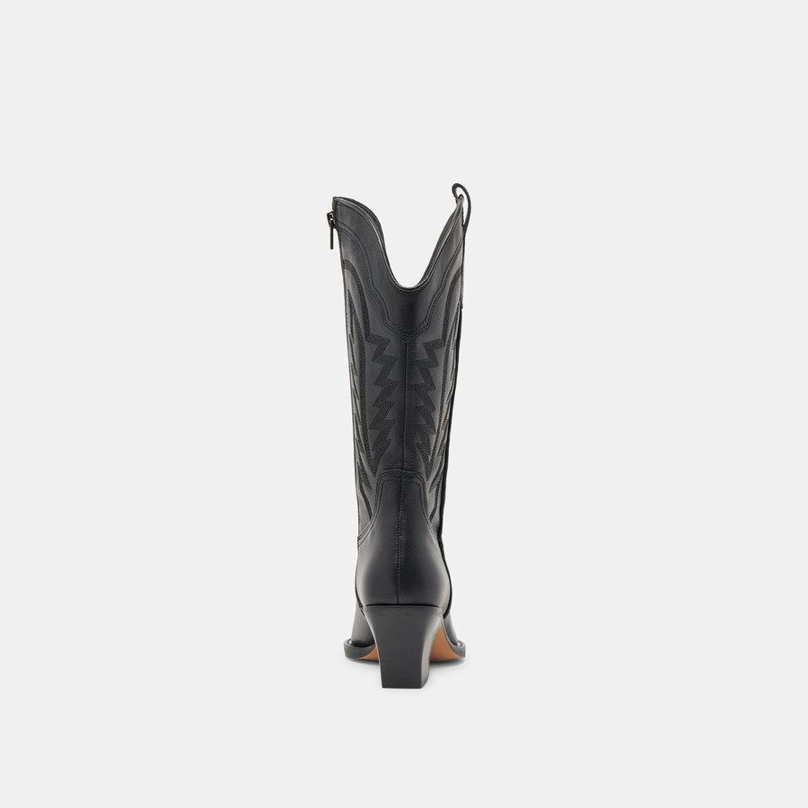ryland stiefel mit weitem schaft schwarzes leder