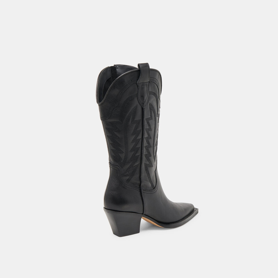 ryland stiefel mit weitem schaft schwarzes leder