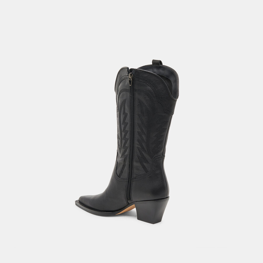 ryland stiefel mit weitem schaft schwarzes leder