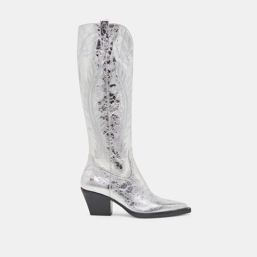 ryatt boots silbernes leder im used-look
