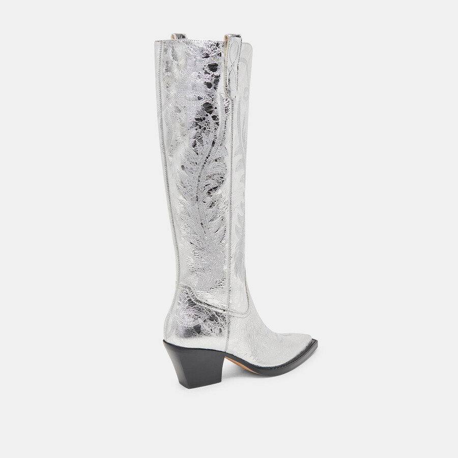 ryatt boots silbernes leder im used-look