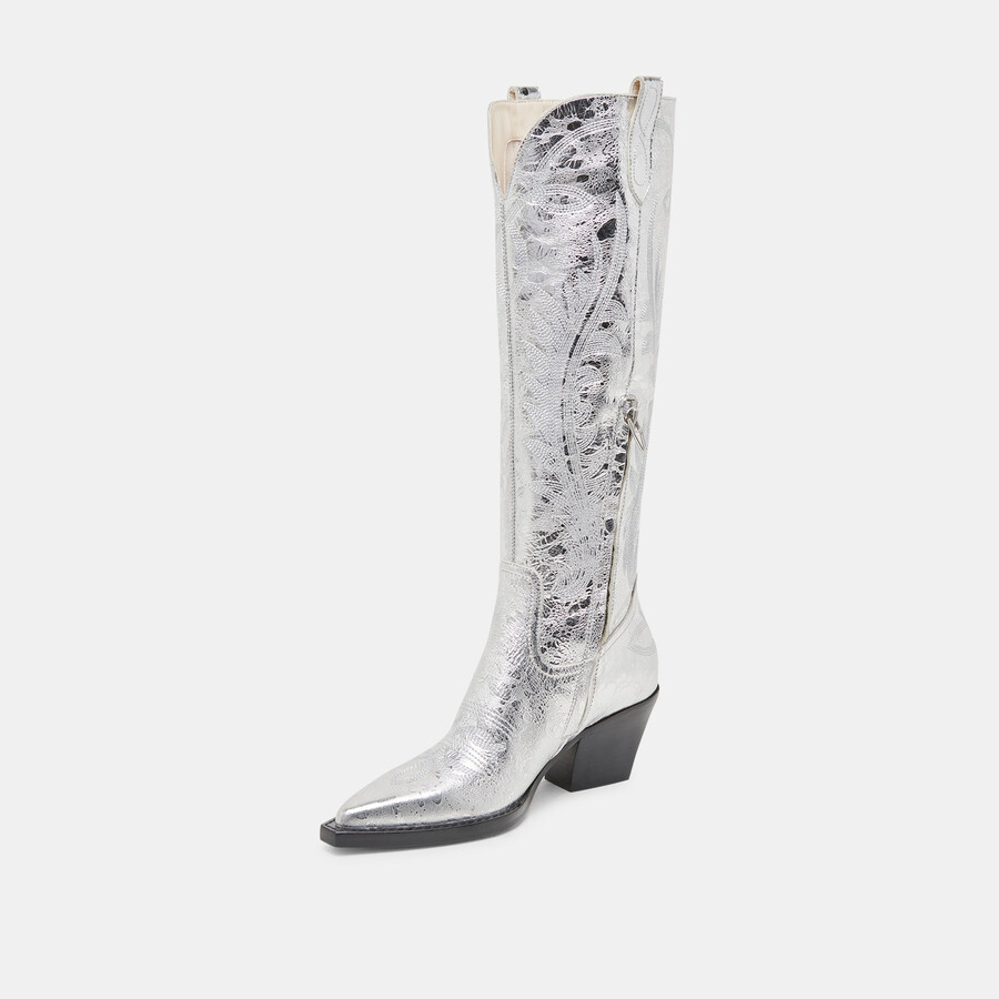 ryatt boots silbernes leder im used-look