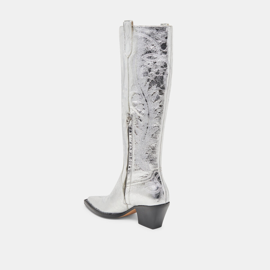 ryatt boots silbernes leder im used-look