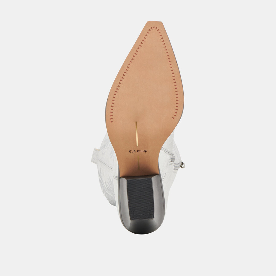 ryatt stiefel mit extraweiter kalbsweite silberfarbenes leder im used-look