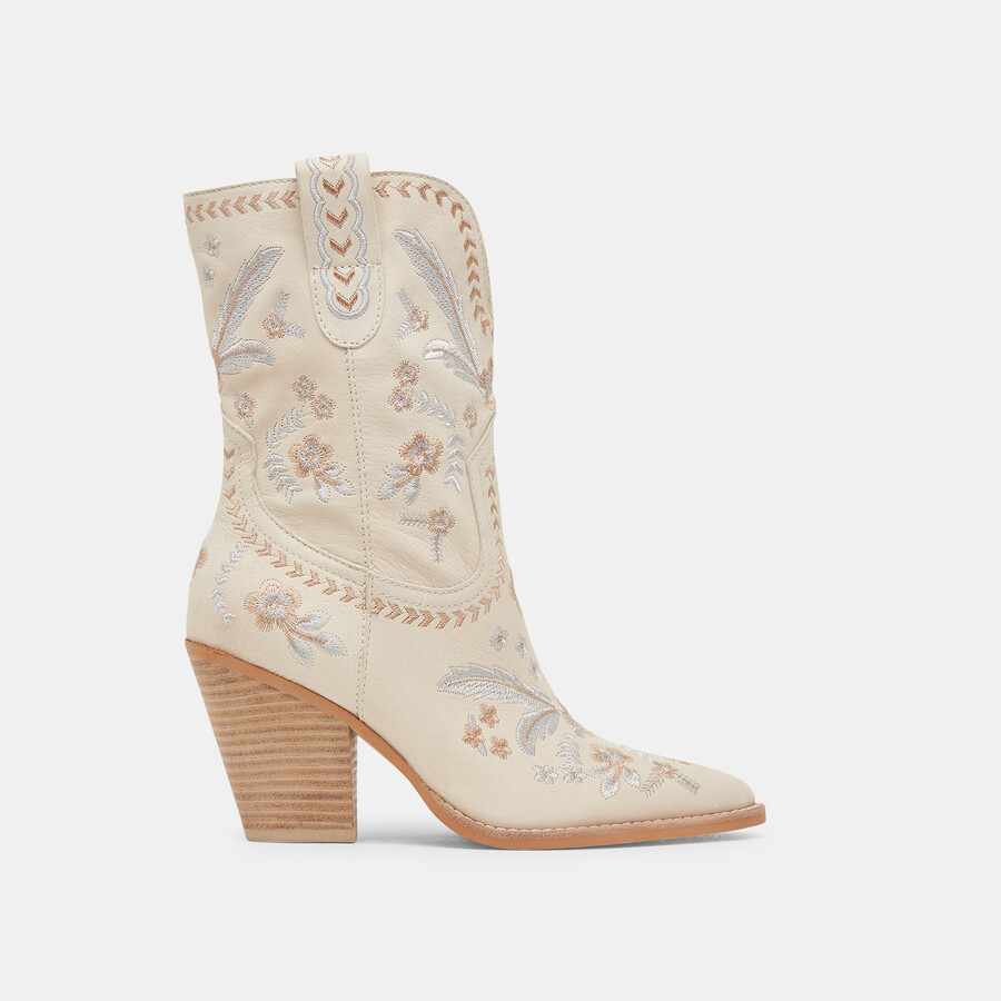jessey floral boots creme nubuk