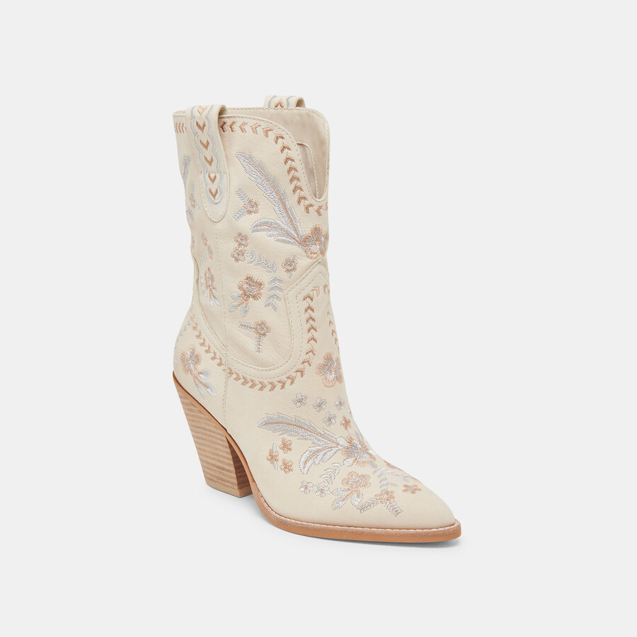 jessey floral boots creme nubuk