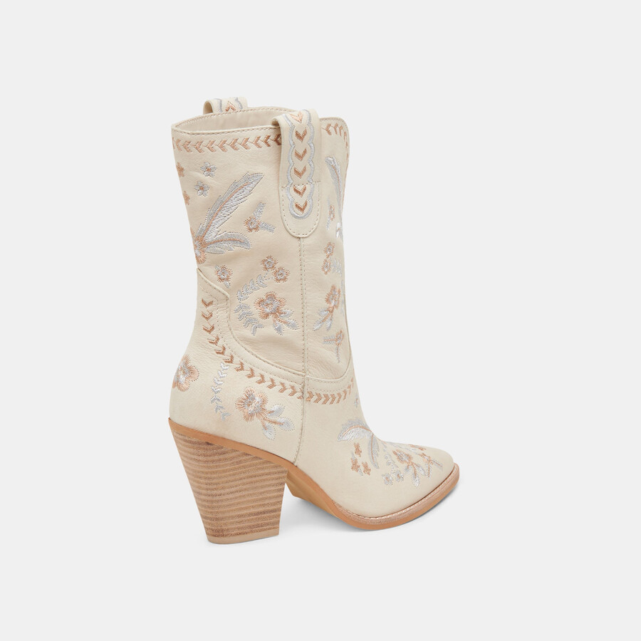 jessey floral boots creme nubuk