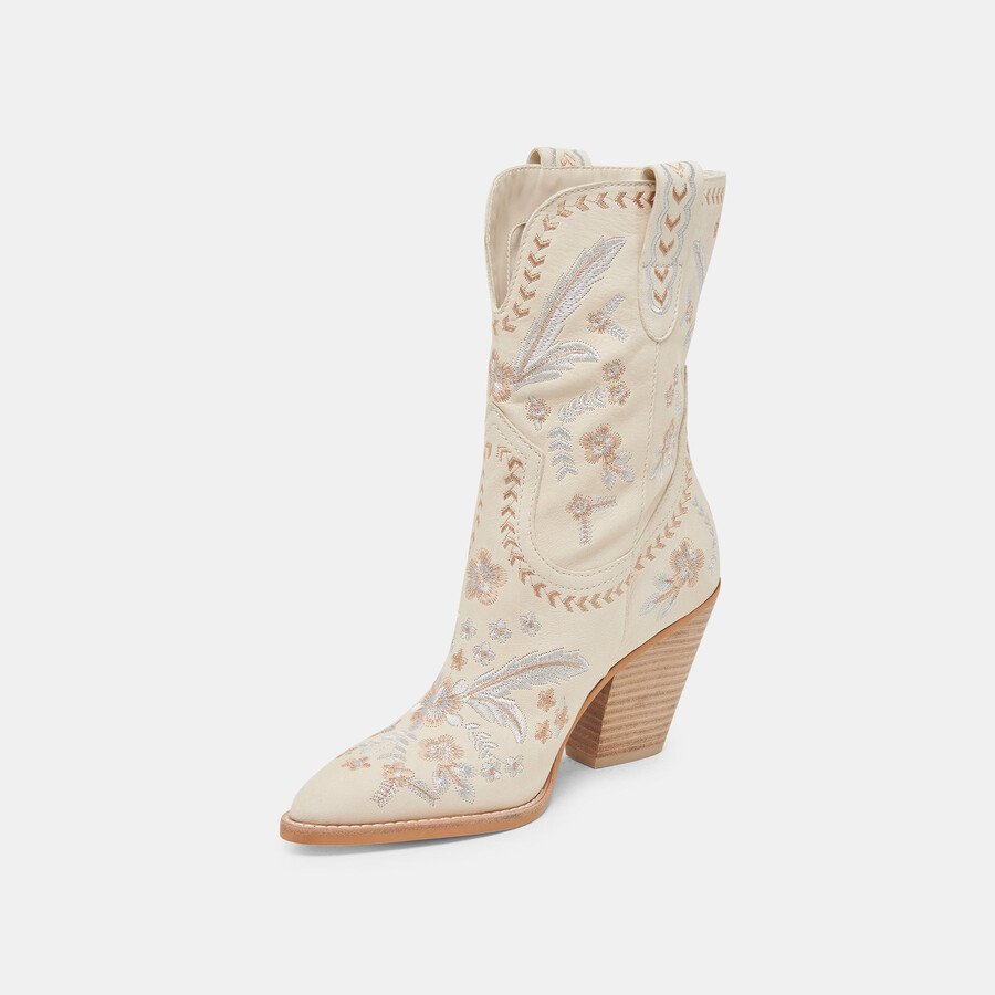 jessey floral boots creme nubuk