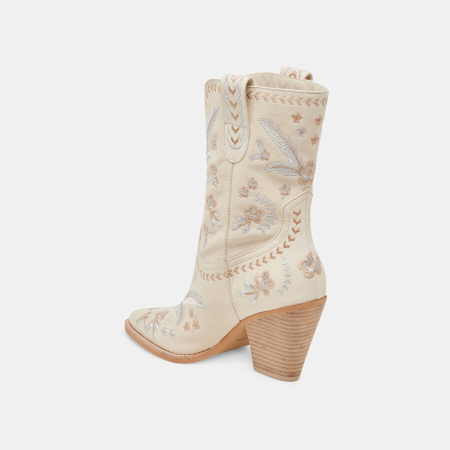 jessey floral boots creme nubuk