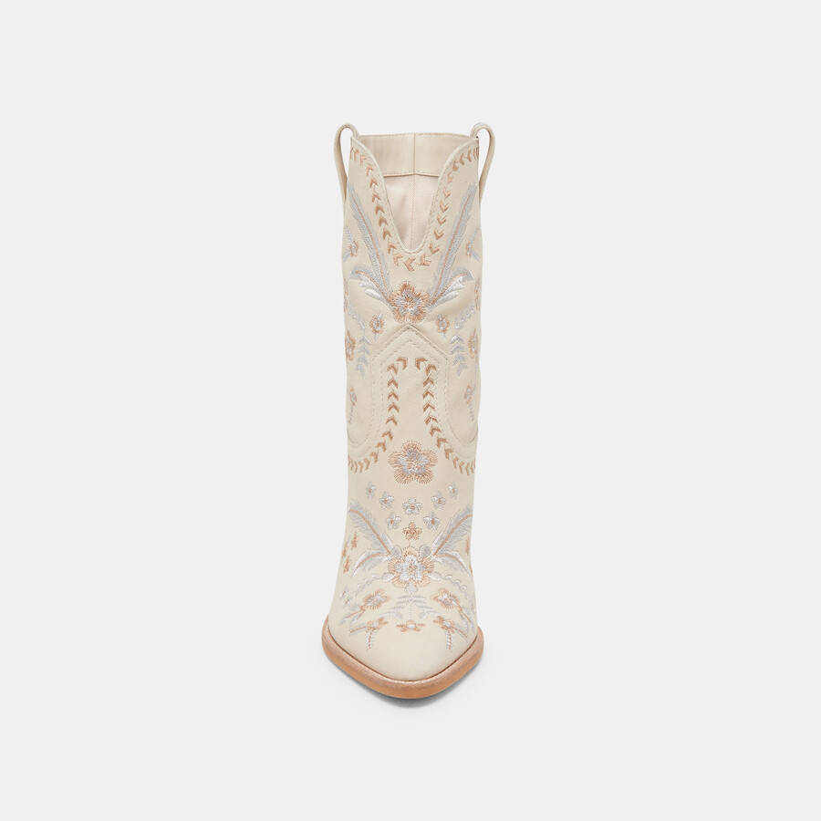 jessey floral boots creme nubuk