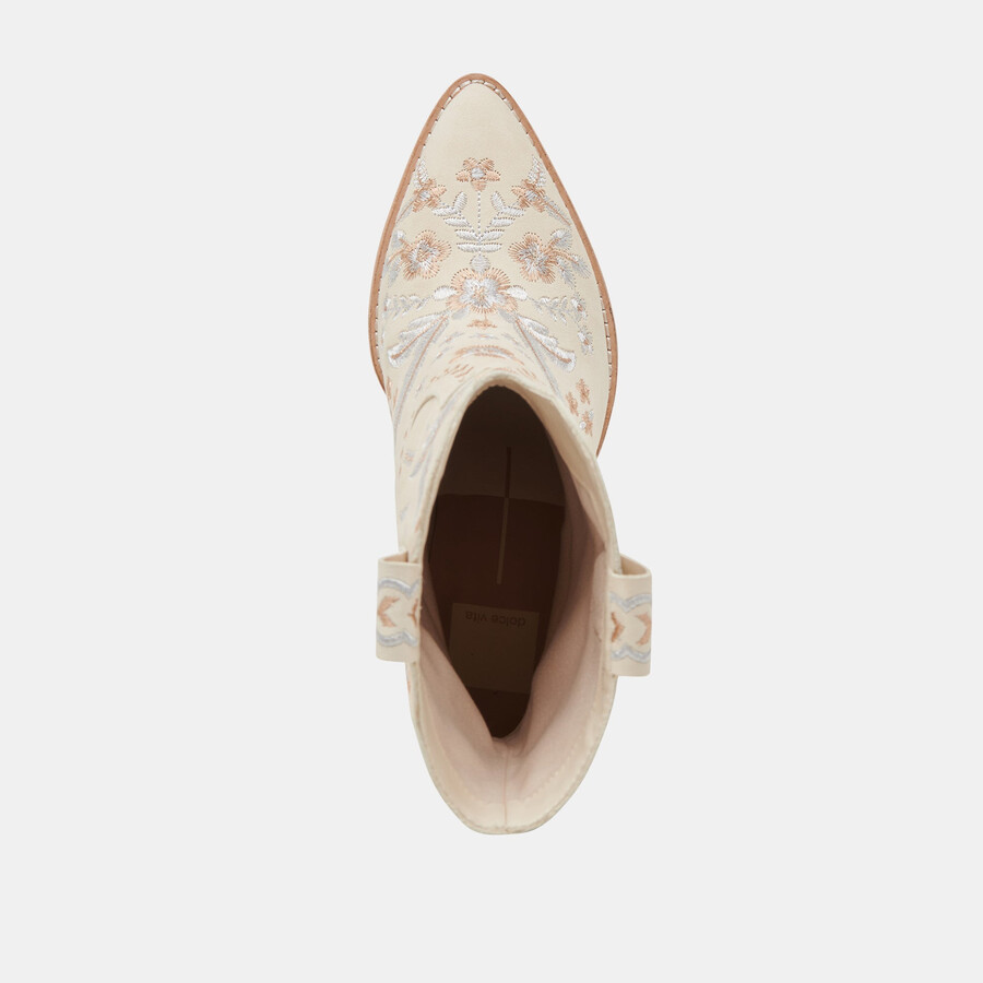 jessey floral boots creme nubuk