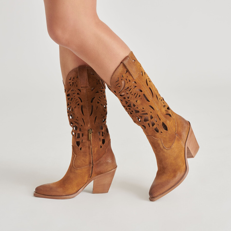 waylan boots aus kastanienbraunem wildleder