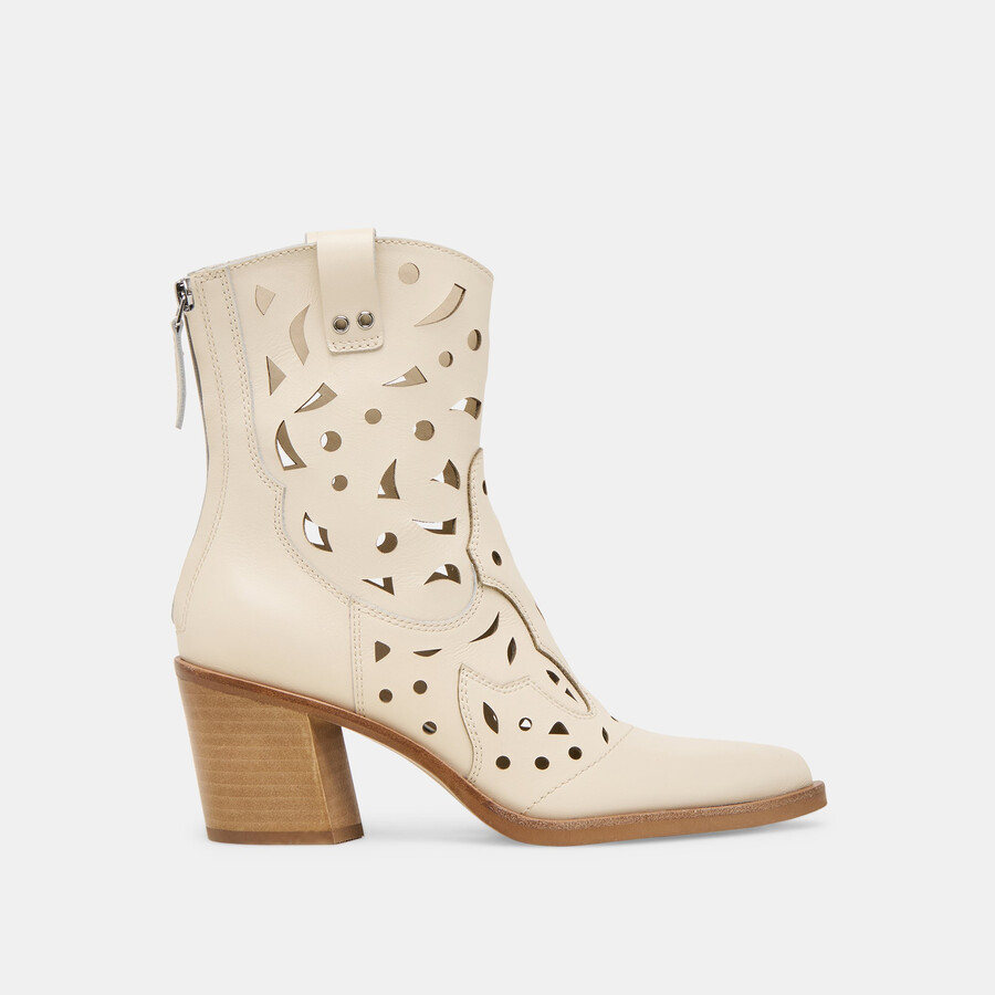zenobi stiefeletten aus cremefarbenem leder