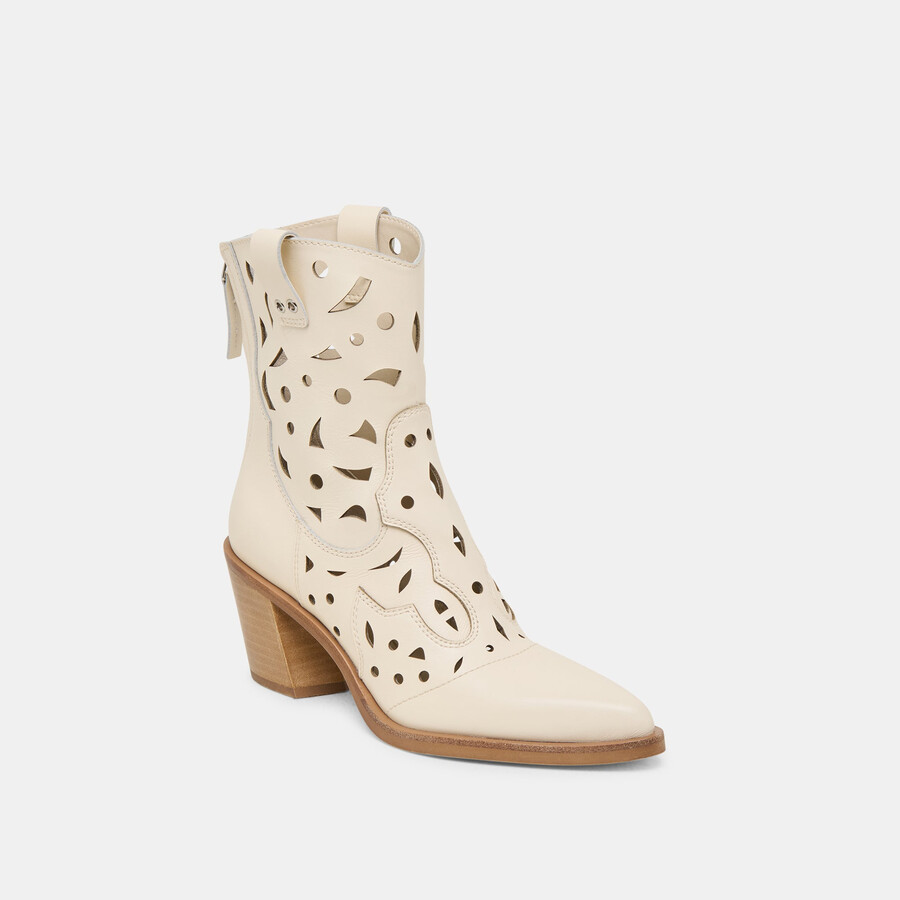 zenobi stiefeletten aus cremefarbenem leder