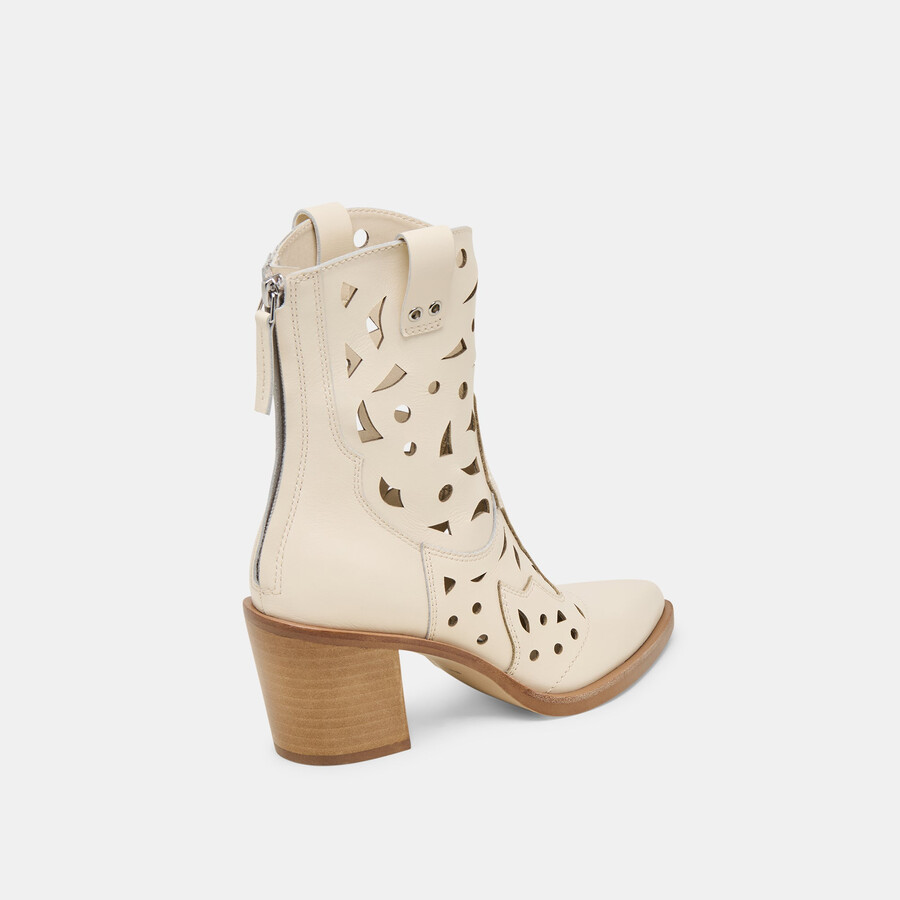 zenobi stiefeletten aus cremefarbenem leder